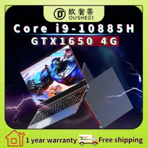 Oushedi 16.1 Inch Gaming Laptop Intel Core I9-10885H I7-10750H GTX 1650 4G Mini PC Windows 10/11 64GB 2TB SSD Ultrabook Computer